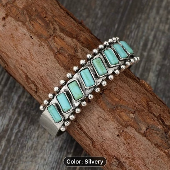 Silver and Turquoise Bracelet - Picture 5 of 8